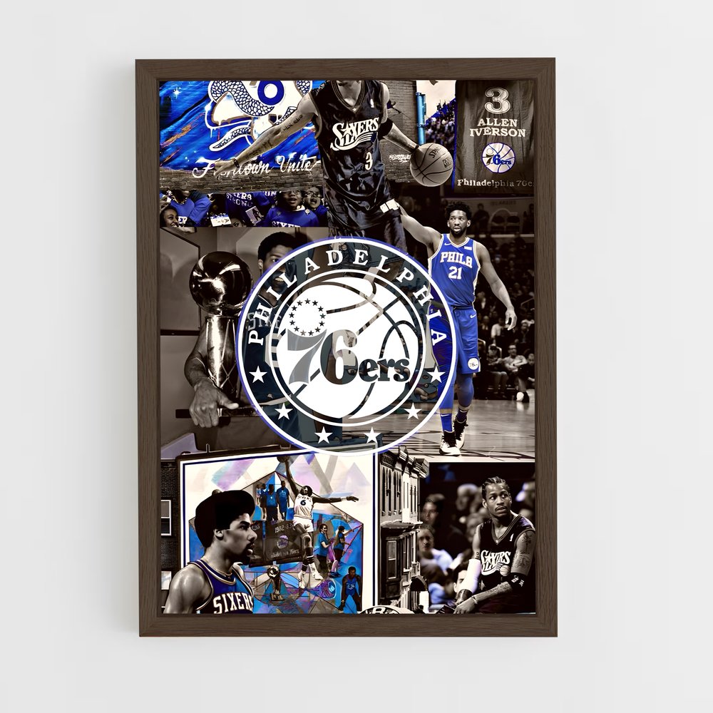 ap-philadelphia 76ers-1 cadre Bois foncé