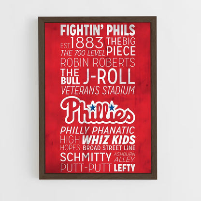 ap-philadelphia phillies-8 cadre Bois foncé