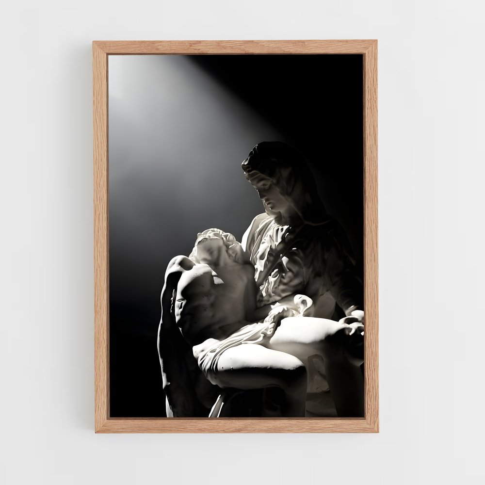 ap-pieta michelangelo-1 cadre Bois clair