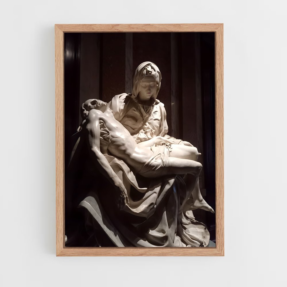 ap-pieta michelangelo-2 cadre Bois clair