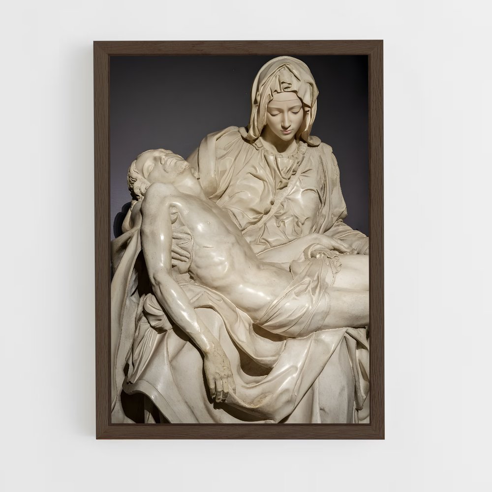 ap-pieta michelangelo-4 cadre Bois foncé