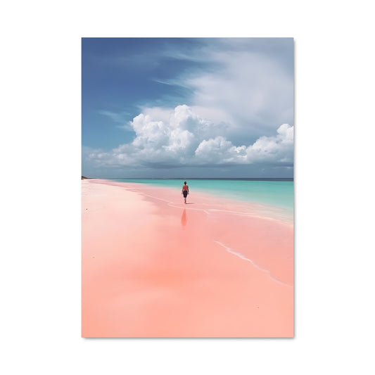 Poster Promenade sur Sable Rose