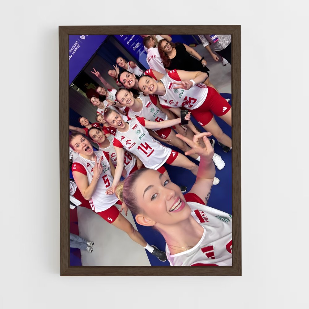 ap-poland national volleyball team-2 cadre Bois foncé