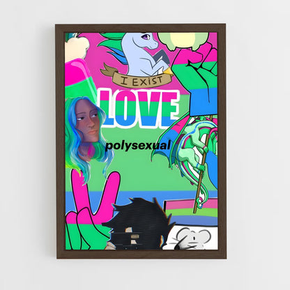 ap-polysexual flag-1 cadre Bois foncé