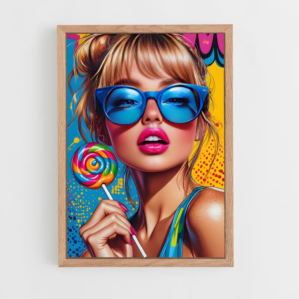 ap-pop art-3 cadre Bois clair