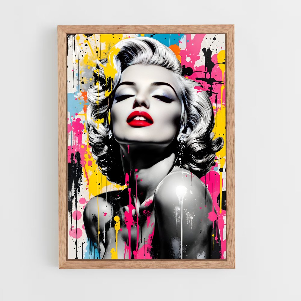 ap-pop art-4 cadre Bois clair