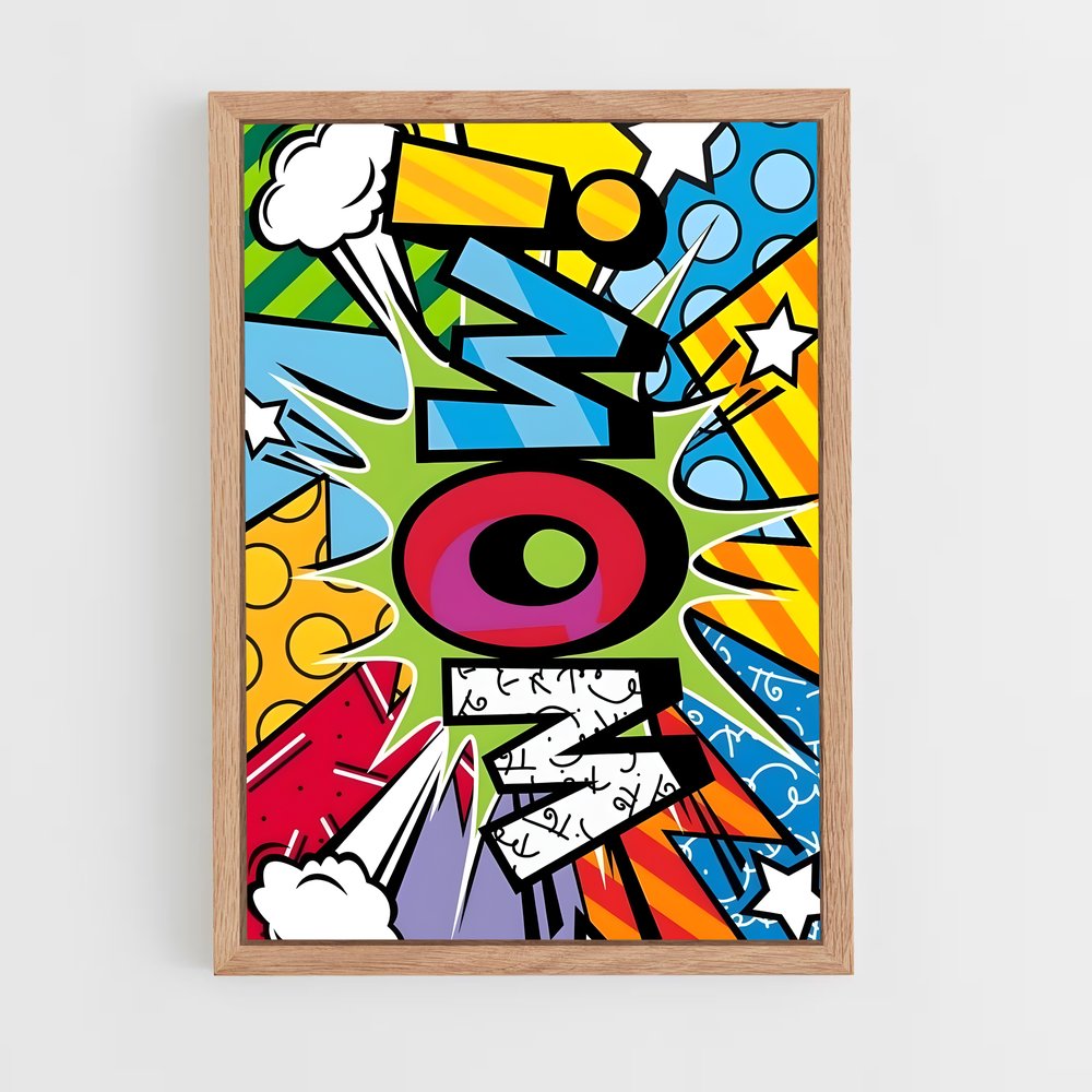 ap-pop art-5 cadre Bois clair