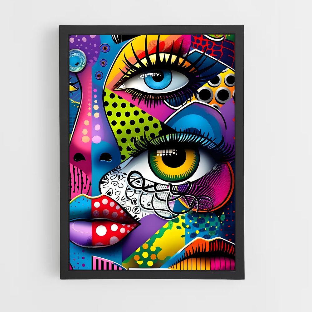 ap-pop art-8 cadre Noir