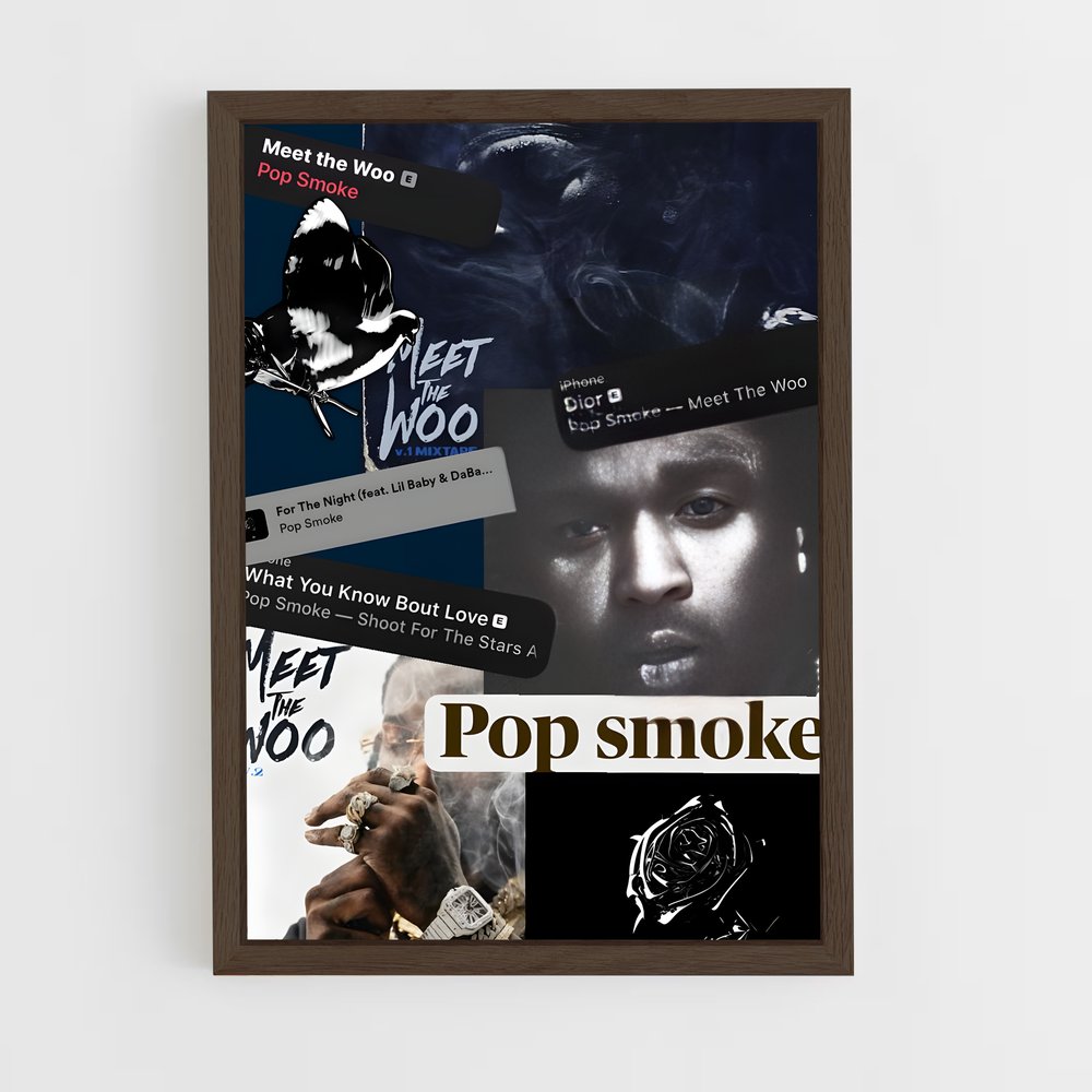 ap-pop smoke-8 cadre Bois foncé