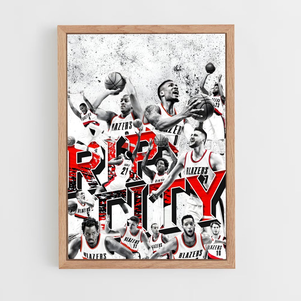 ap-portland trail blazers-8 cadre Bois clair