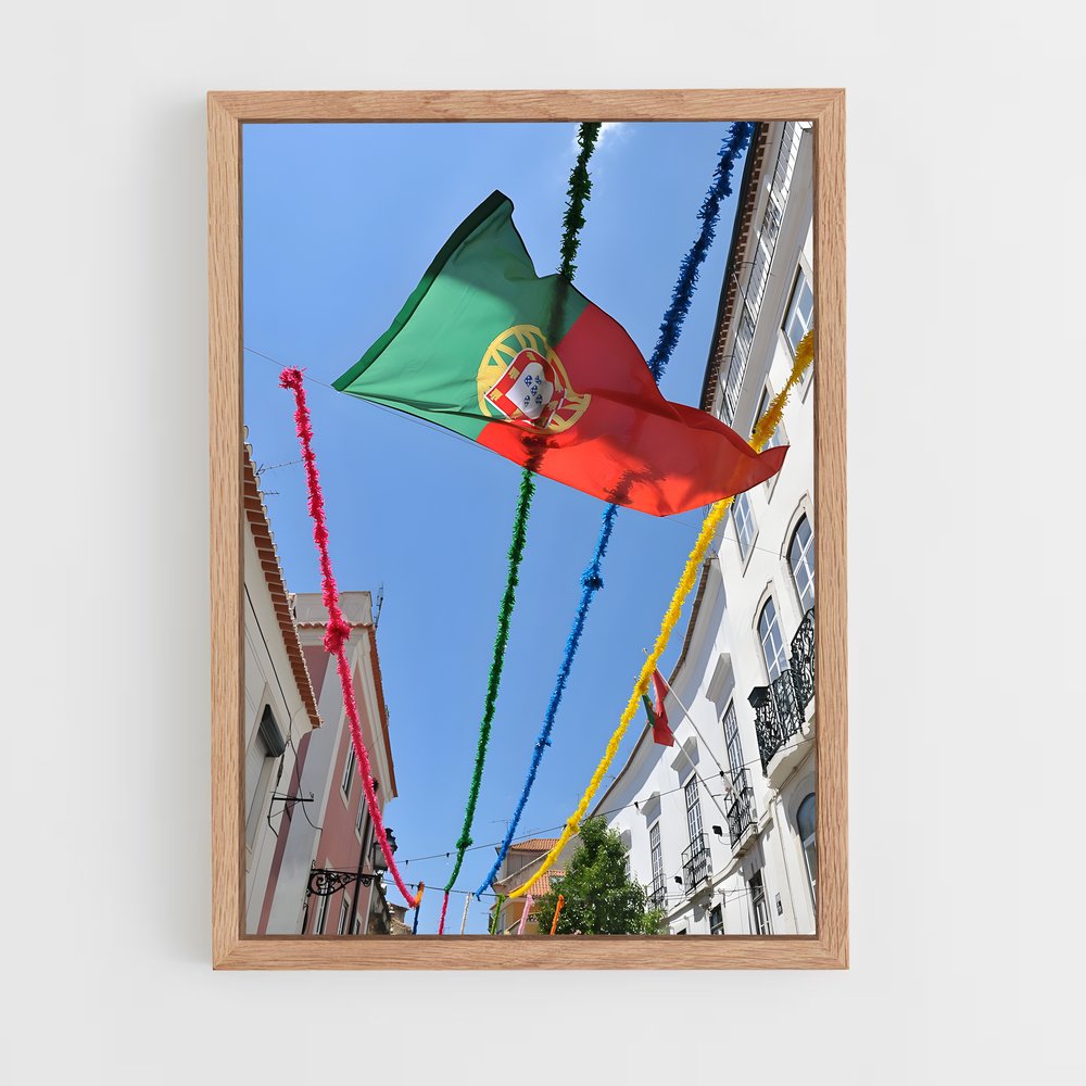ap-portugal flag-5 cadre Bois clair