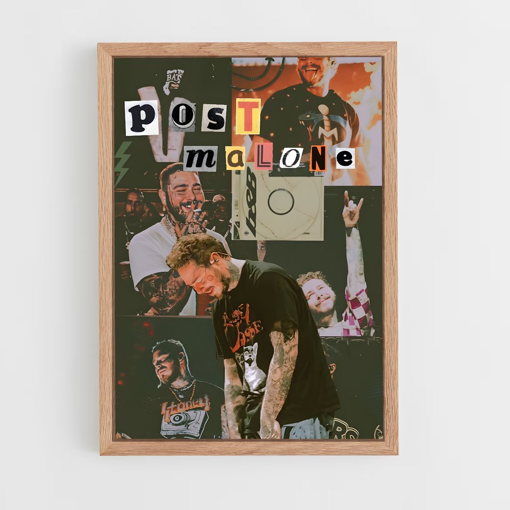 ap-post malone-11 cadre Bois clair