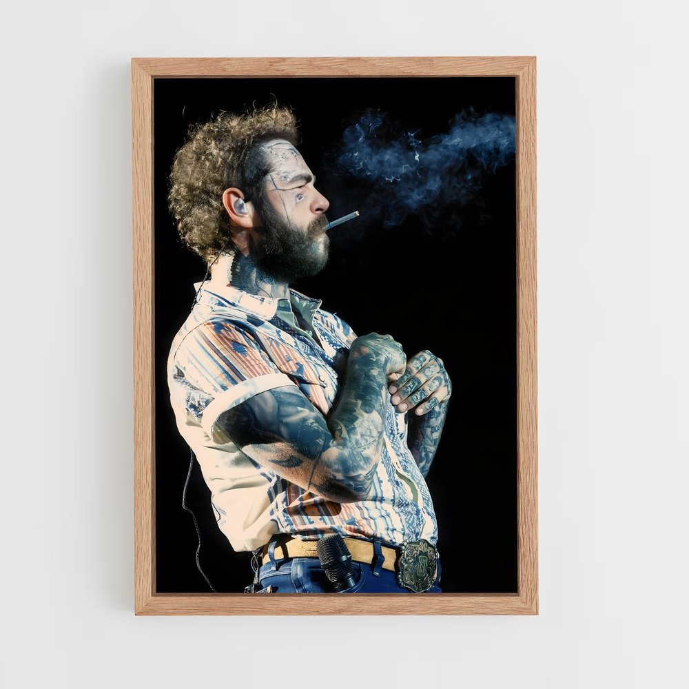 ap-post malone-4 cadre Bois clair
