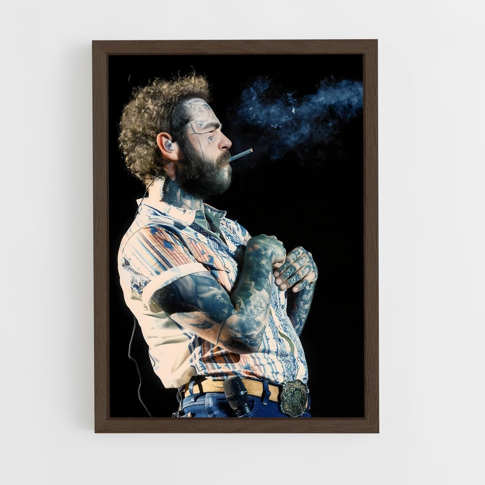 ap-post malone-4 cadre Bois foncé