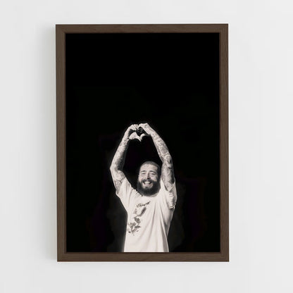 ap-post malone-5 cadre Bois foncé