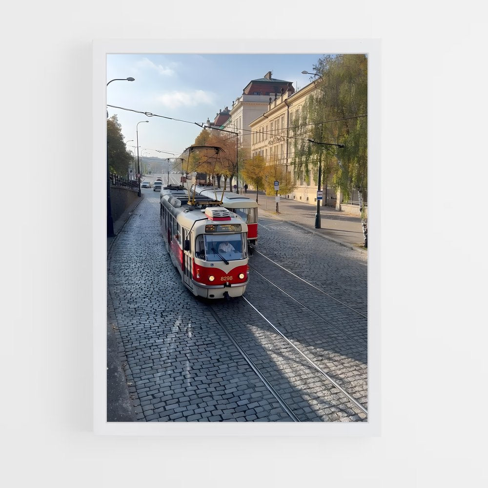 ap-prague tram-2 cadre Blanc