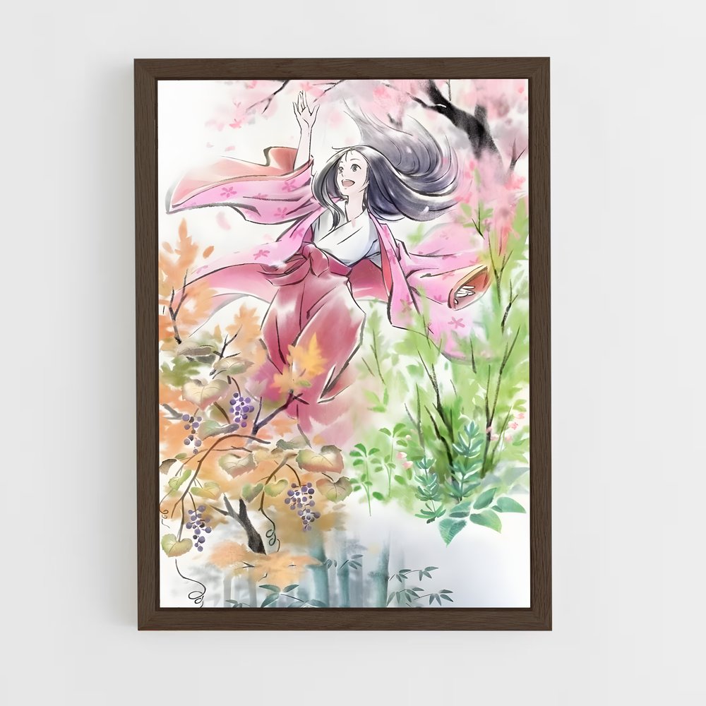 ap-princess kaguya-1 cadre Bois foncé