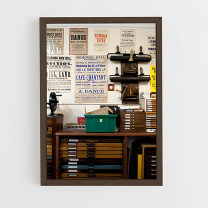 ap-printing press-5 cadre Bois foncé