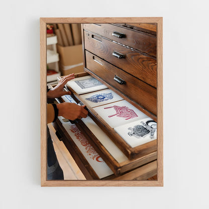 ap-printing press-6 cadre Bois clair