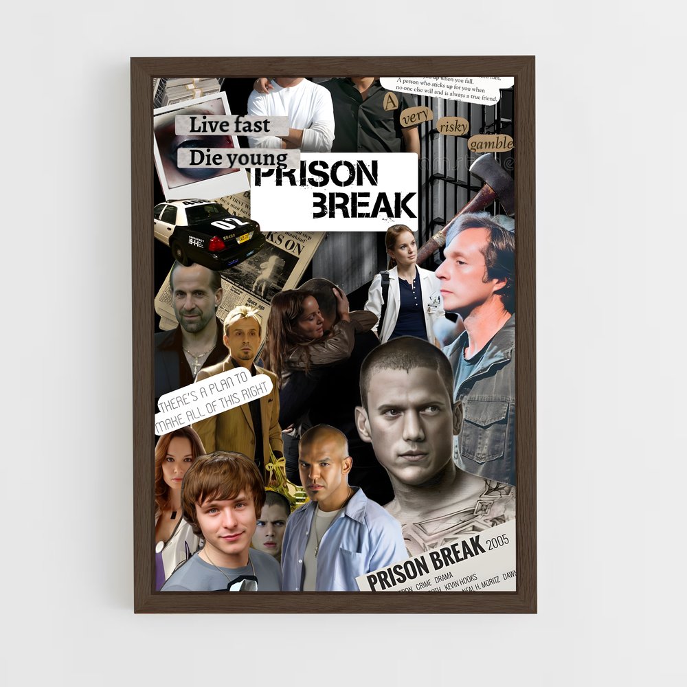 ap-prison break-2 cadre Bois foncé
