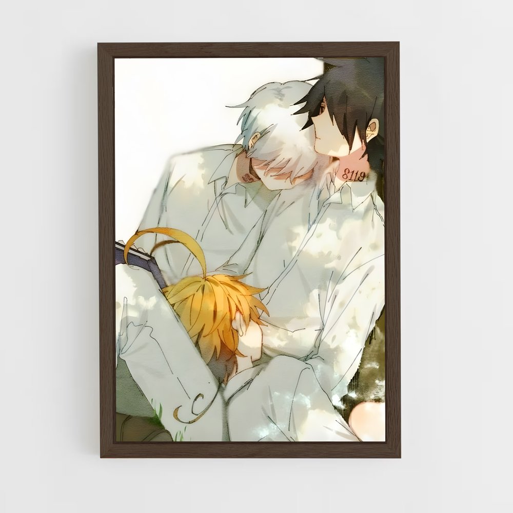 ap-promised neverland-3 cadre Bois foncé