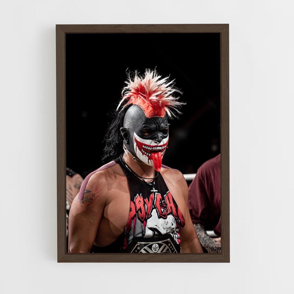 ap-psycho clown-4 cadre Bois foncé