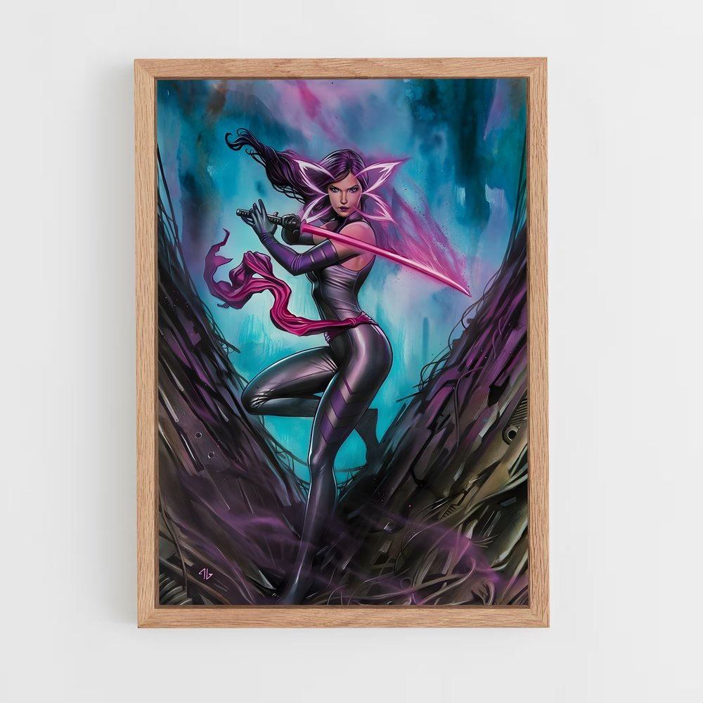 ap-psylocke x-men-1 cadre Bois clair