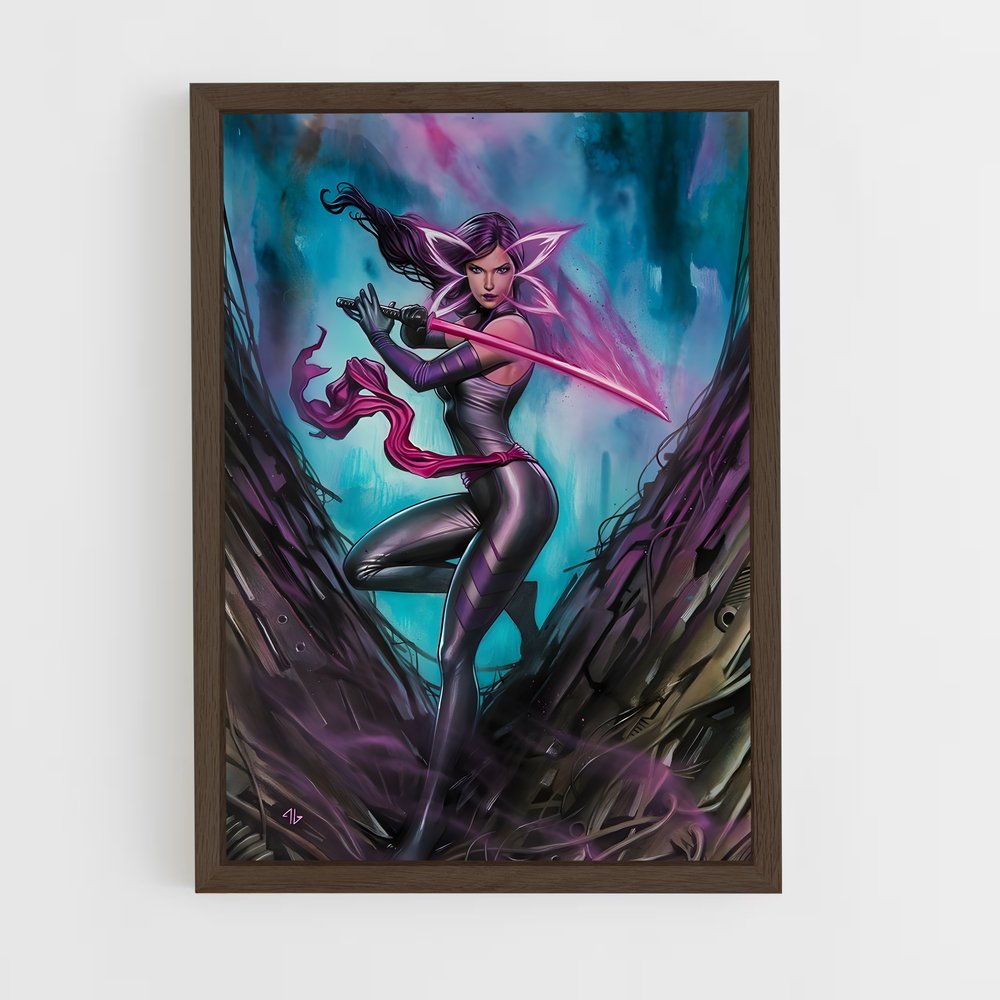 ap-psylocke x-men-1 cadre Bois foncé