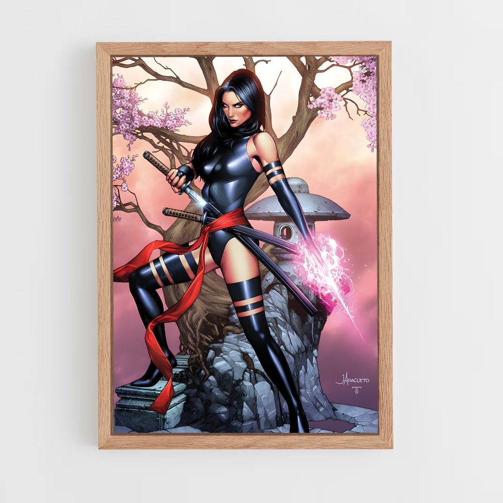 ap-psylocke x-men-10 cadre Bois clair