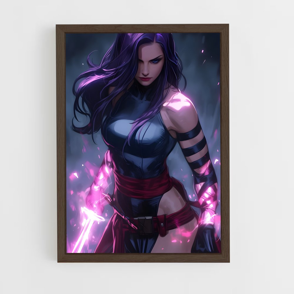 ap-psylocke x-men-2 cadre Bois foncé