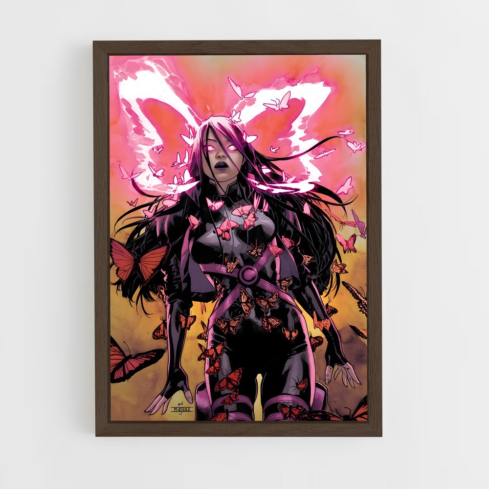 ap-psylocke x-men-3 cadre Bois foncé