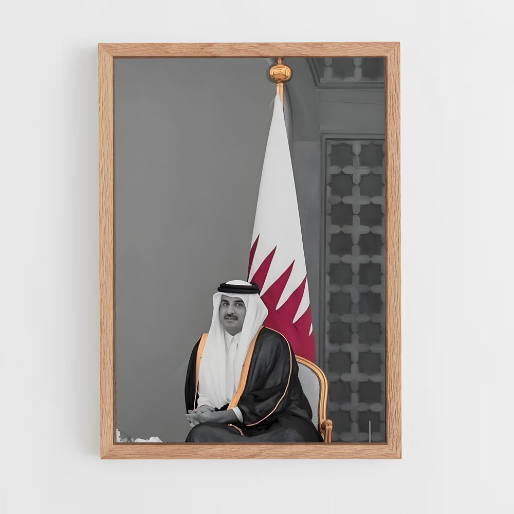 ap-qatar flag-1 cadre Bois clair
