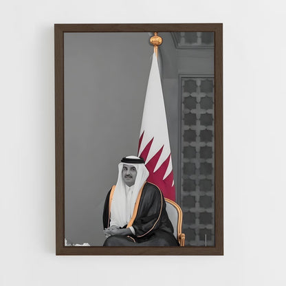 ap-qatar flag-1 cadre Bois foncé