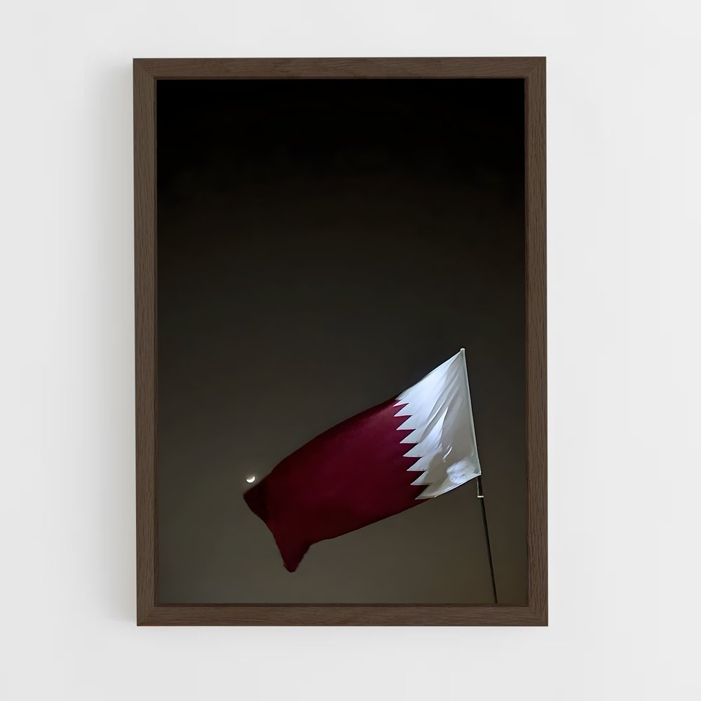 ap-qatar flag-2 cadre Bois foncé