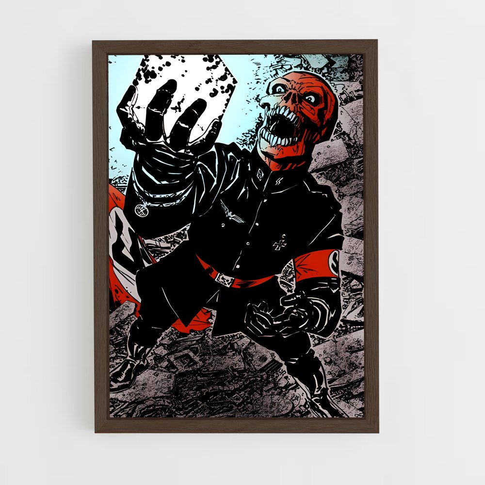 ap-red skull-6 cadre Bois foncé