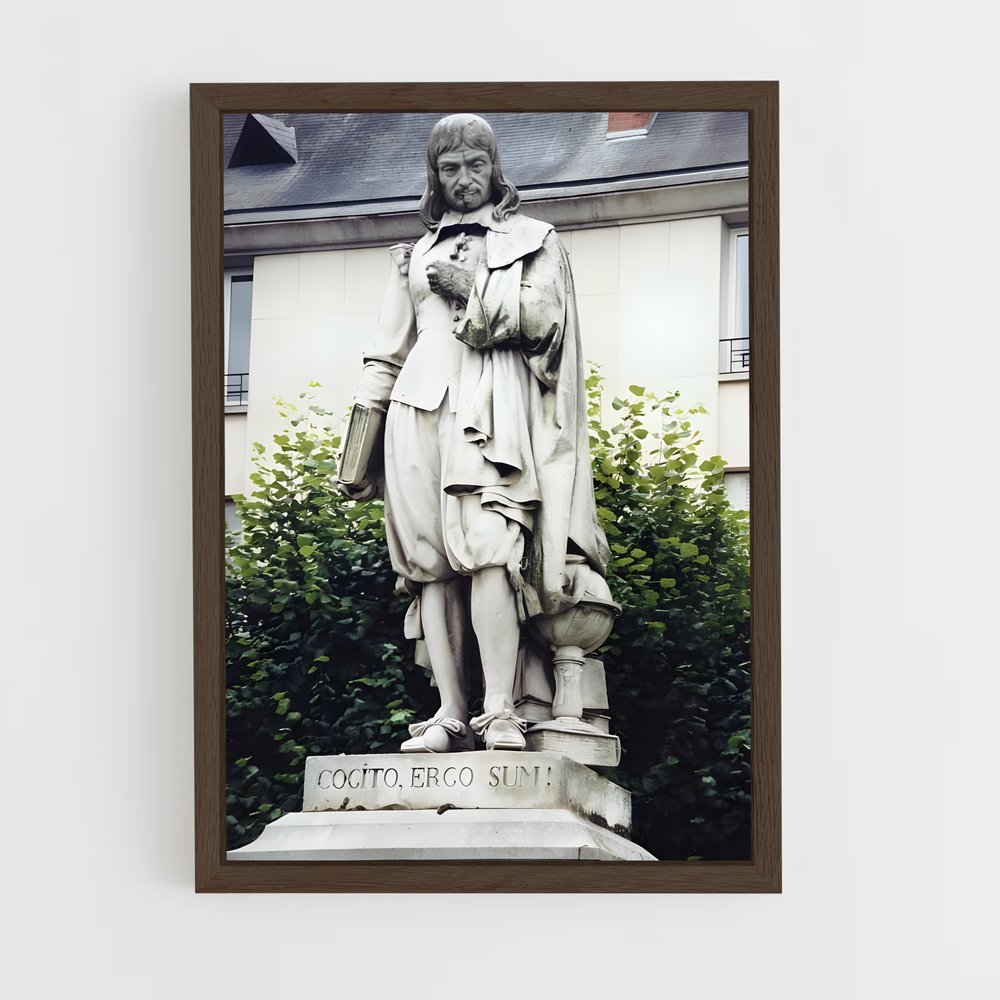 ap-rene descartes-5 cadre Bois foncé