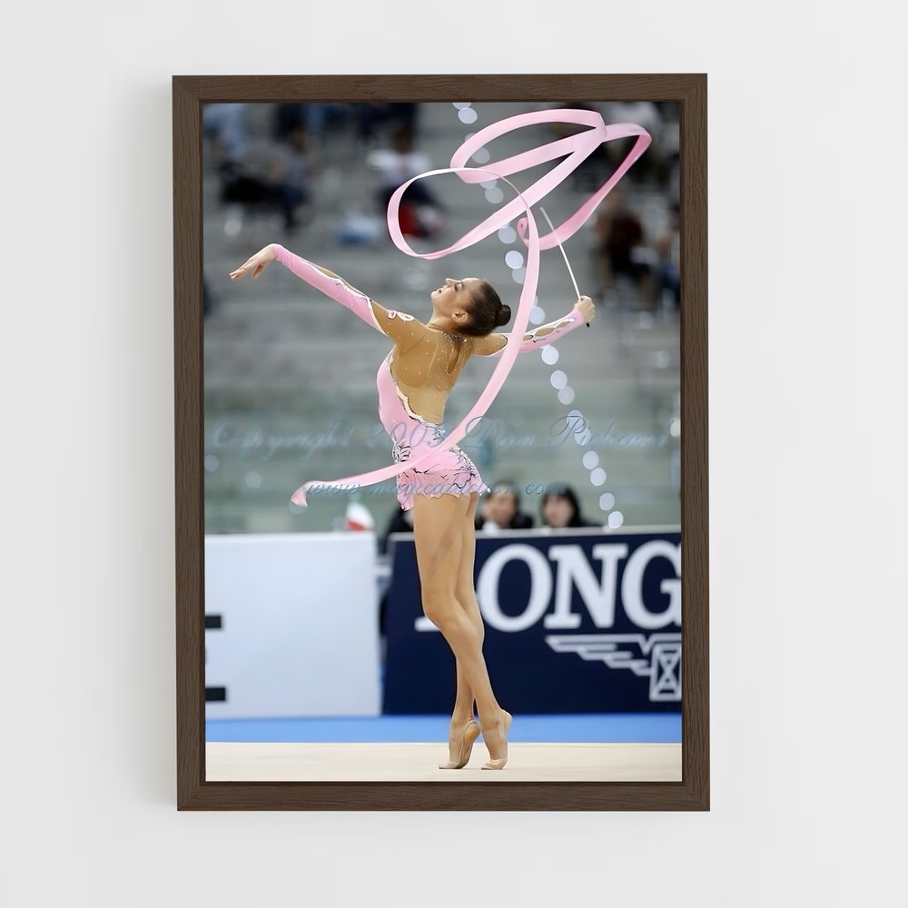 ap-ribbon rhythmic gymnastics-4 cadre Bois foncé