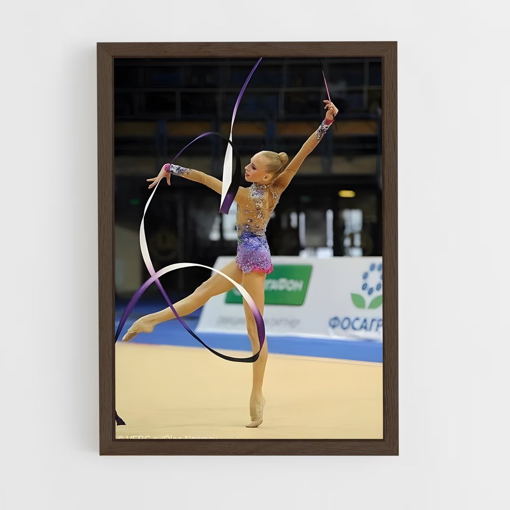 ap-ribbon rhythmic gymnastics-5 cadre Bois foncé