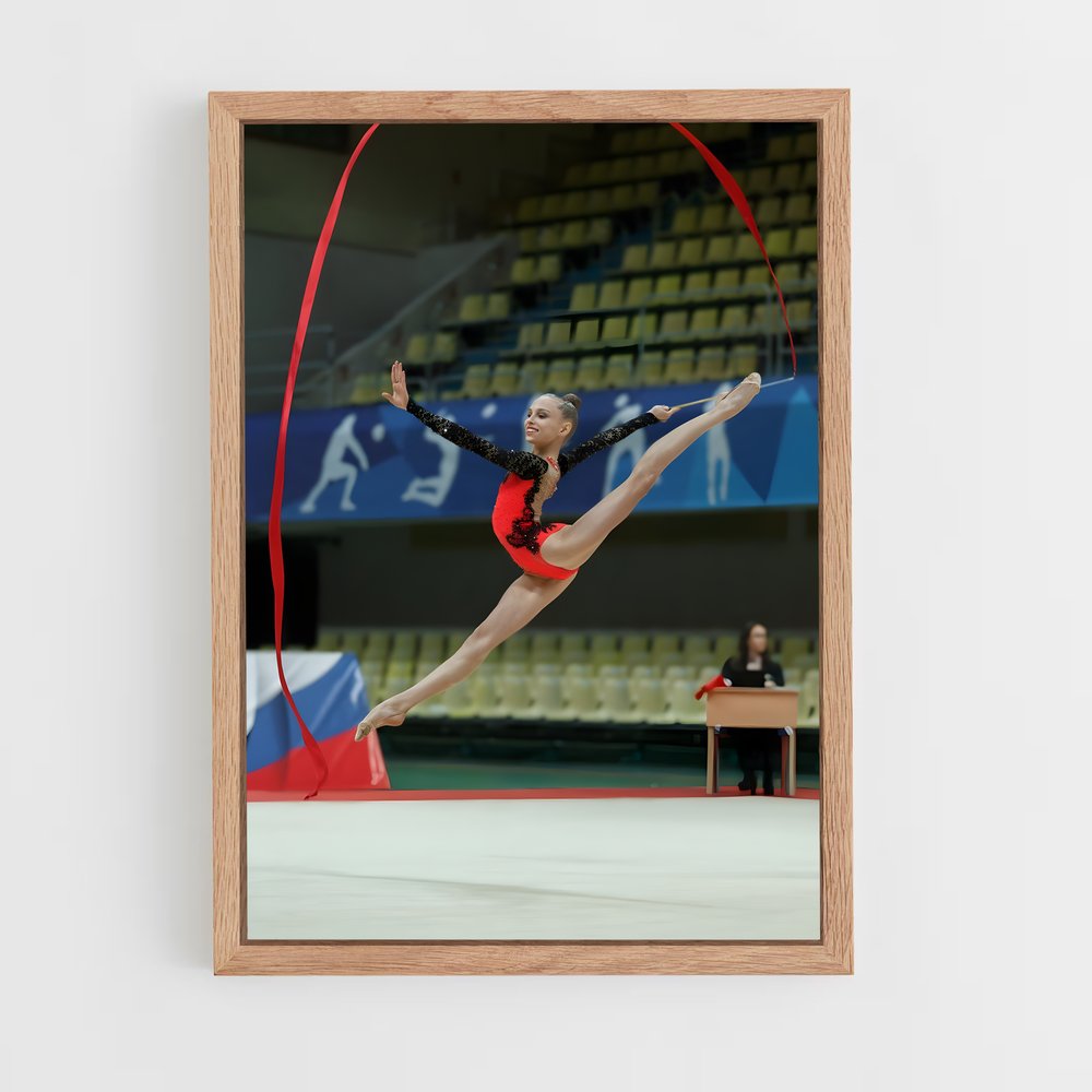 ap-ribbon rhythmic gymnastics-8 cadre Bois clair