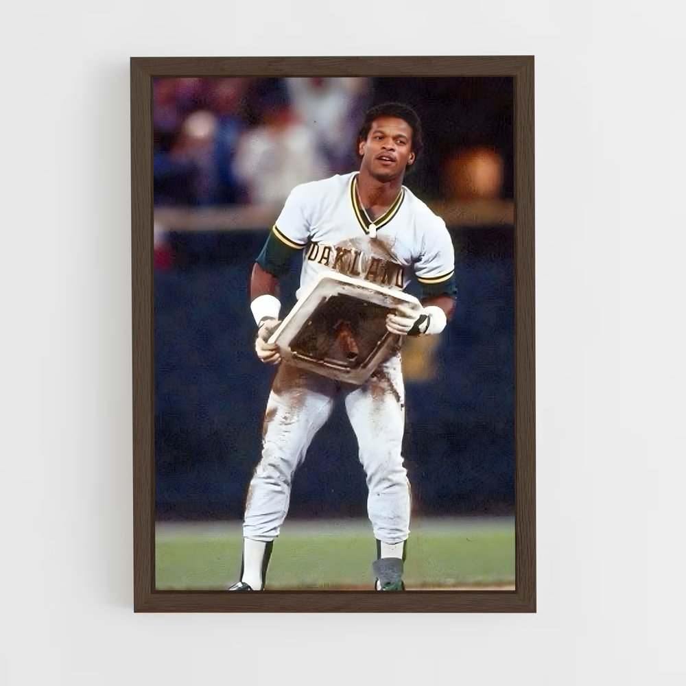 ap-rickey henderson-3 cadre Bois foncé