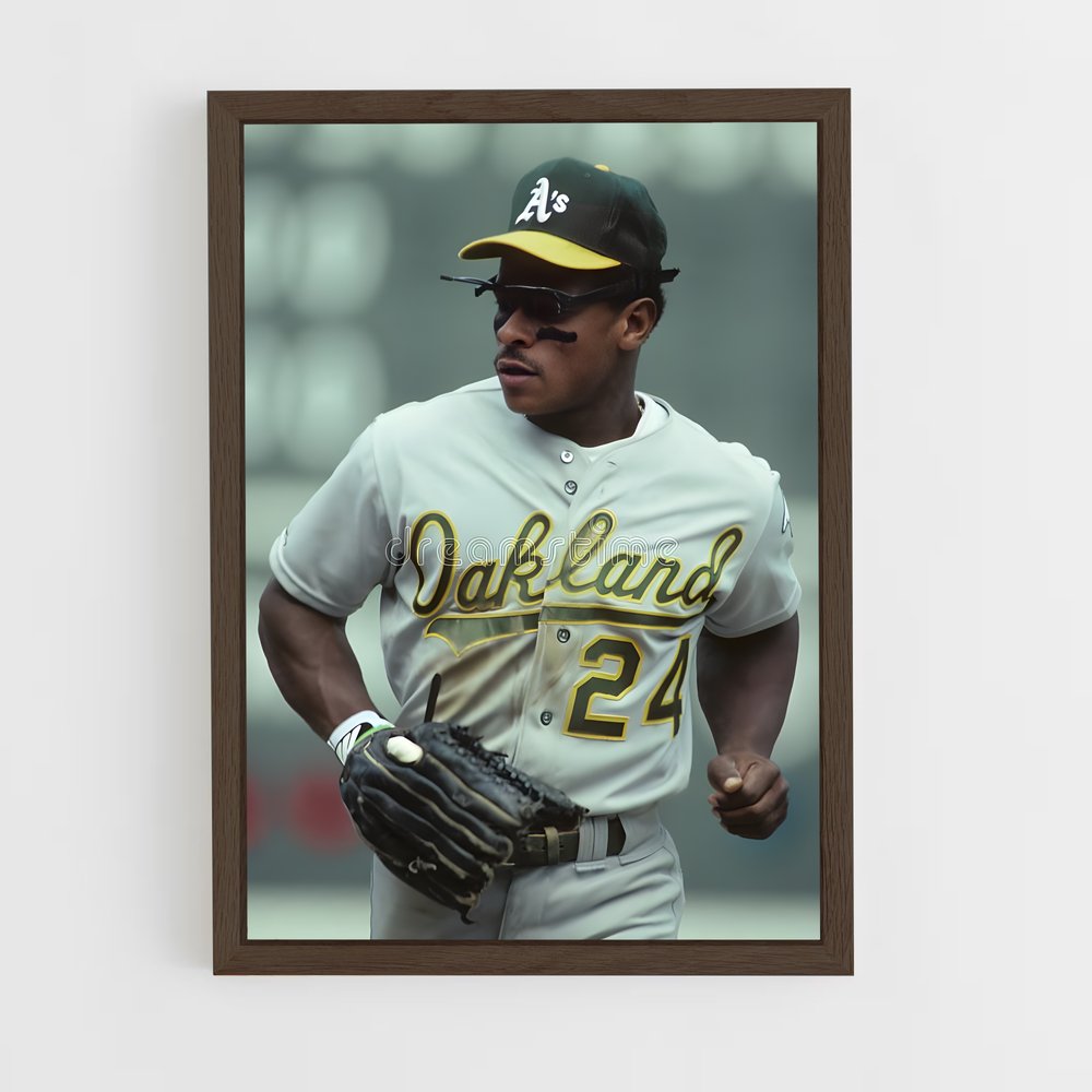 ap-rickey henderson-5 cadre Bois foncé
