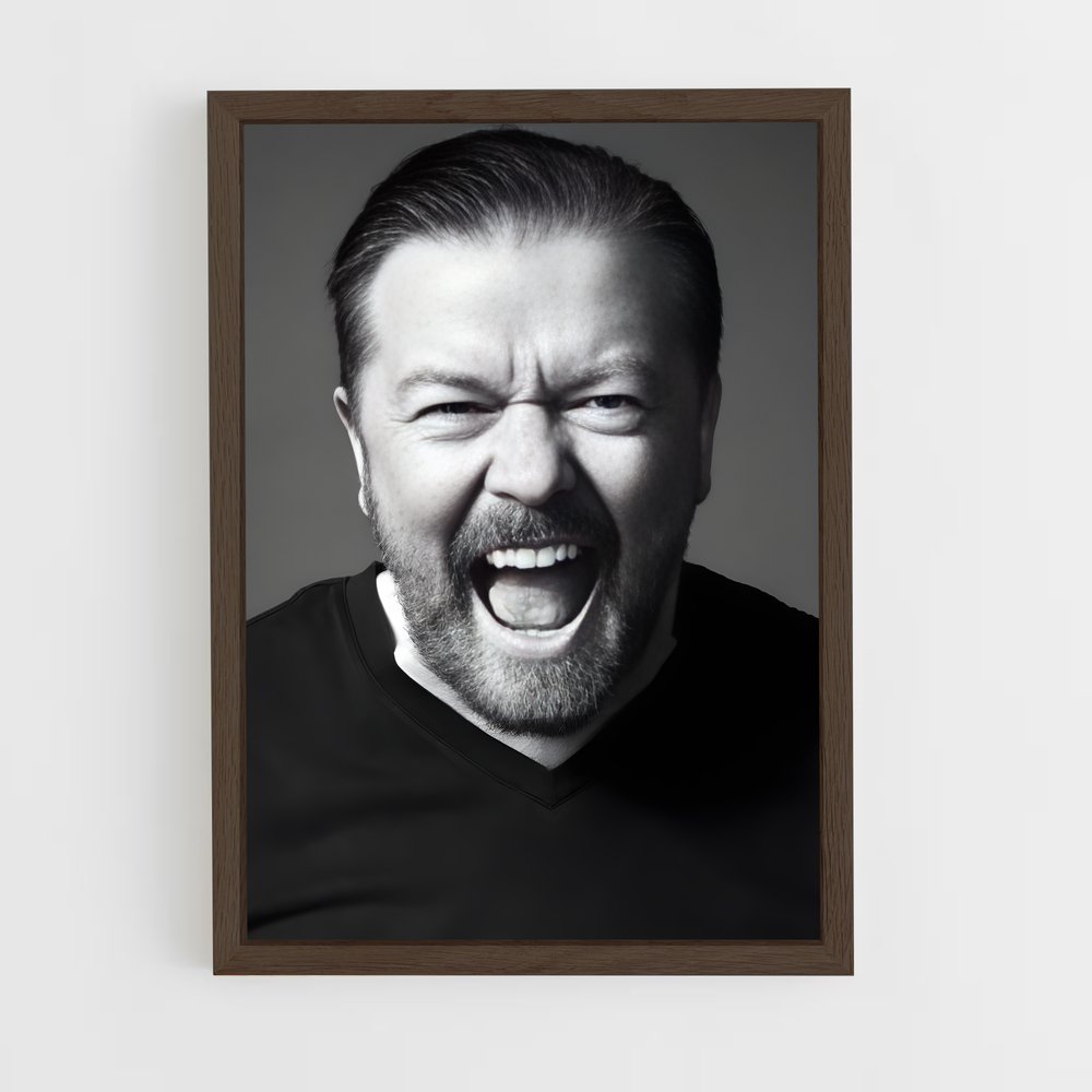 ap-ricky gervais-3 cadre Bois foncé