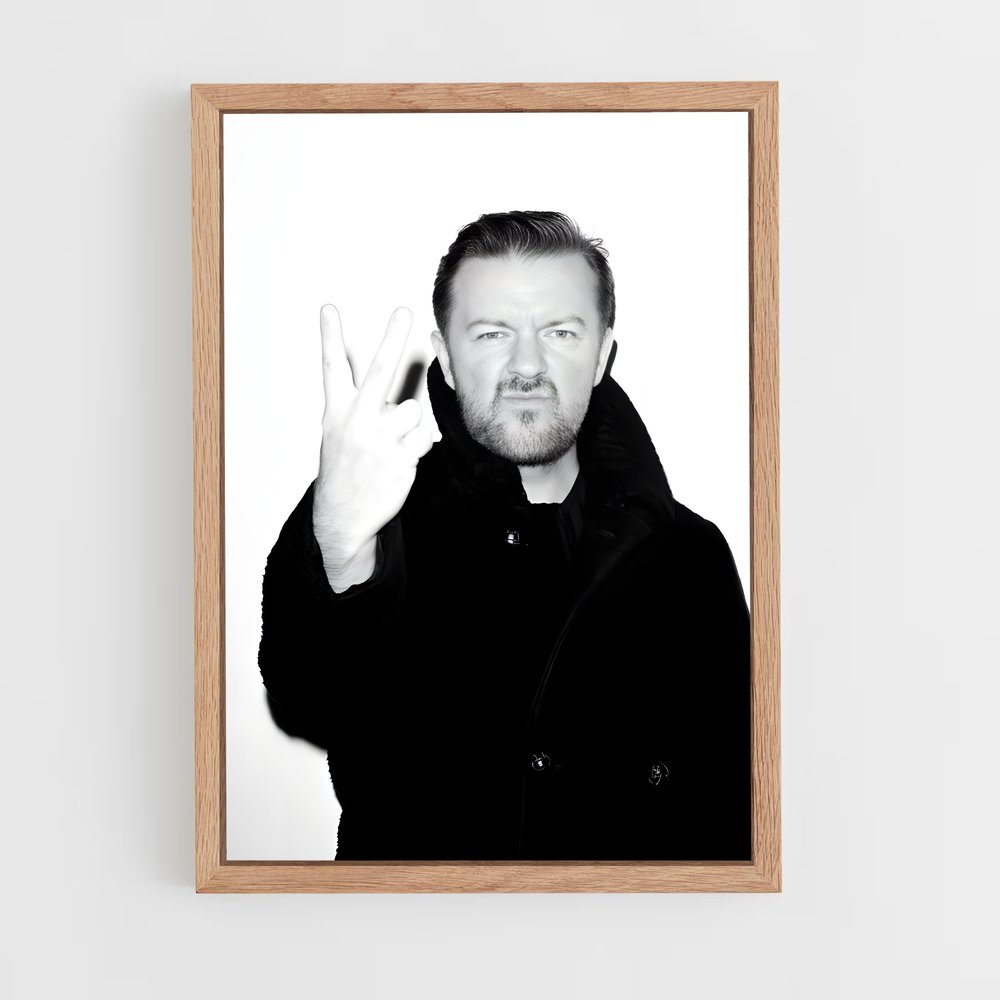 ap-ricky gervais-4 cadre Bois clair