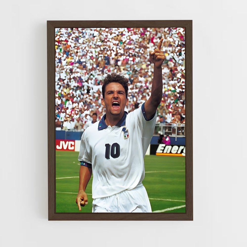 ap-roberto baggio-12 cadre Bois foncé