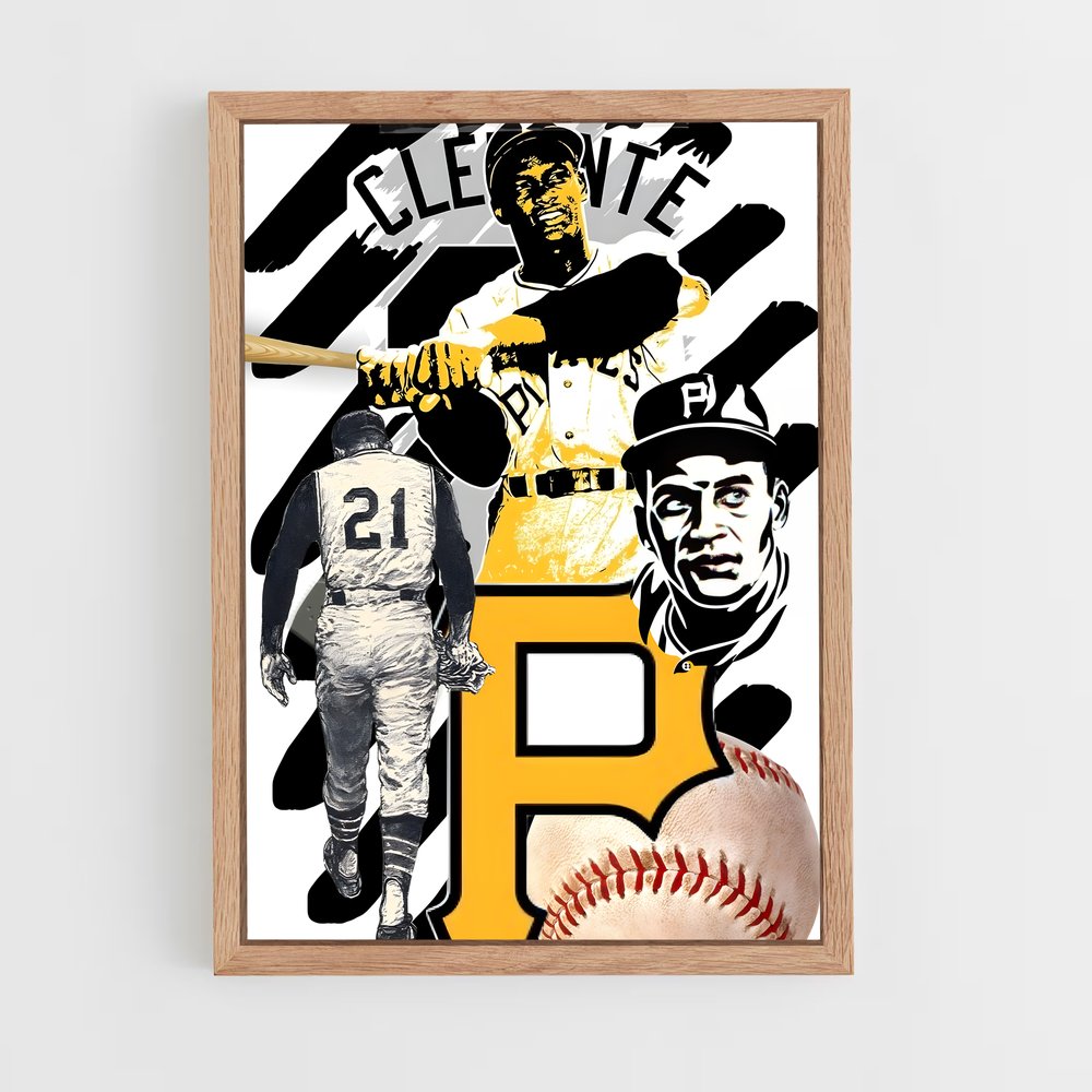 ap-roberto clemente-4 cadre Bois clair