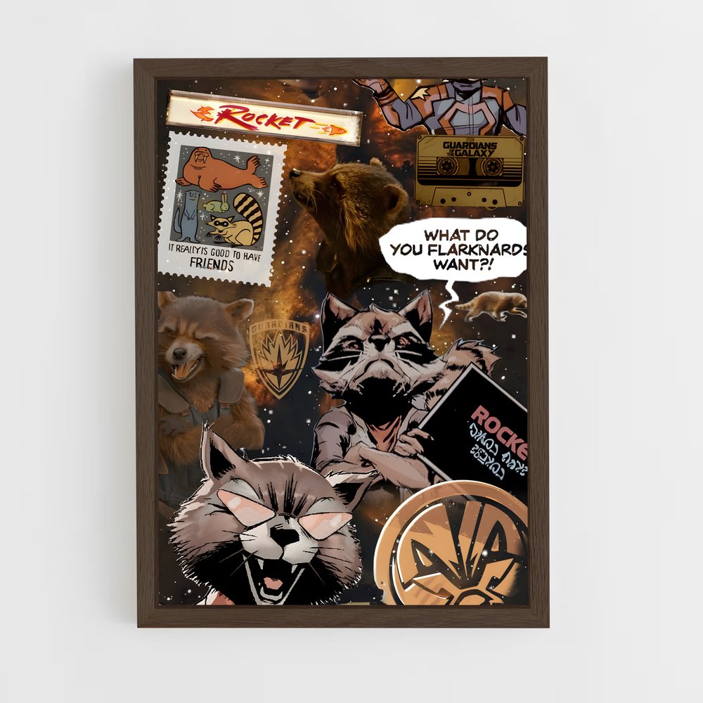 ap-rocket raccoon-2 cadre Bois foncé
