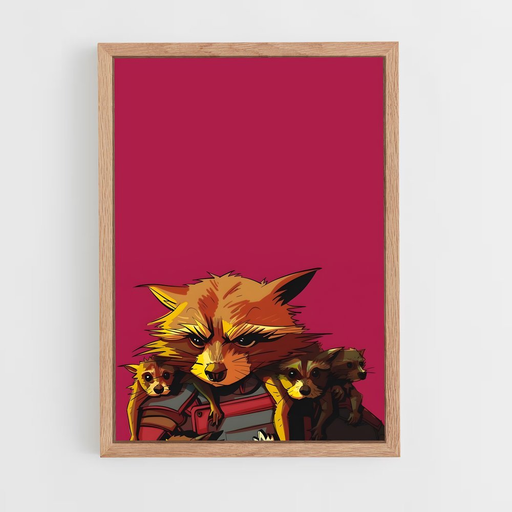 ap-rocket raccoon-4 cadre Bois clair