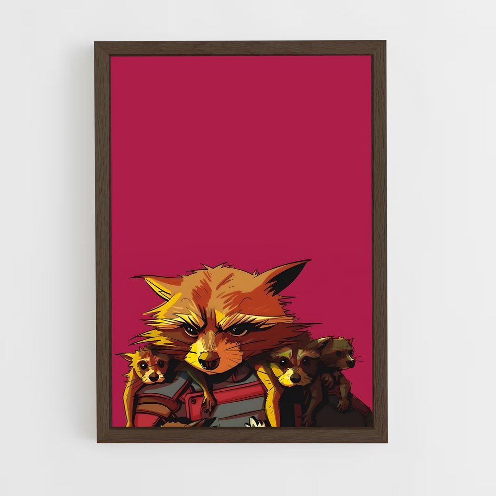 ap-rocket raccoon-4 cadre Bois foncé