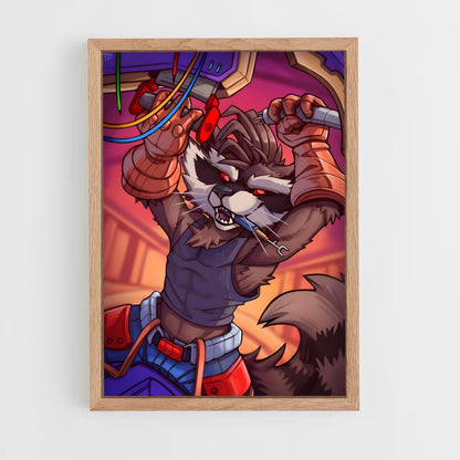 ap-rocket raccoon-5 cadre Bois clair
