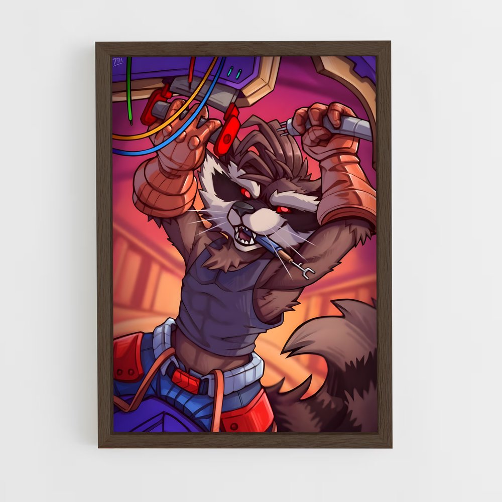 ap-rocket raccoon-5 cadre Bois foncé